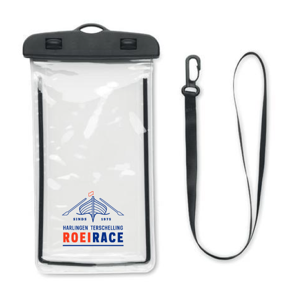 Waterdichte smartphonehoes met HT Roeirace logo
